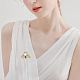 Dicosmetic 5 Uds 5 colores blanco perla de imitación con broche de abeja de rhinestone JEWB-DC0001-10-5