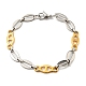 Bracelet chaîne à maillons ovales en acier inoxydable bicolore 304 BJEW-B078-08GP-1