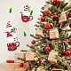 Mayjoydiy 3 pz stencil di gnomo di Natale stencil di ornamenti di Natale gnomo con cappelli nella tazza stile di giunzione 11.8×11.8 pollici con pennello stencil di Natale riutilizzabili per decorazioni fai da te DIY-MA0001-48-5