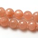 Grade AAA Natural Gemstone Sunstone Faceted Round Beads Strands G-E251-35-8mm-2