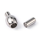 Smooth 304 Stainless Steel Magnetic Clasps with Glue-in Ends STAS-Q141-3