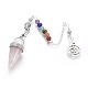 Chakra Jewelry Natural Rose Quartz Cone Dowsing Pendulums G-G771-E06-2