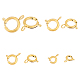Unicraftale 8 pieza 4 tamaños 201 cierres de anillo de resorte de acero inoxidable real chapado en oro de 18k anillo de resorte abierto con anillos de salto cierres redondos anillo de resorte conectores de joyería para la fabricación de joyas STAS-UN0045-10-1