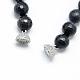 Colliers de perles naturelles d'obsidienne G-T015-F02-3