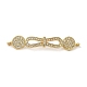 Rack Plating Brass Micro Pave Clear Cubic Zirconia Connector Charms KK-K377-79G-1