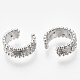 Brass Micro Pave Clear Cubic Zirconia Cuff Earrings EJEW-S201-197P-NF-2