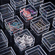Benecreat confezione da 16 scatola di contenitori di plastica quadrati ad alta trasparenza per contenitori per prodotti di bellezza CON-BC0004-24A-7
