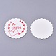 紙ギフトタグ  ハングタグ  美術工芸用  コットンコード付き  バレンタインデーのために  私の言葉で花  ホワイト＆レッド  45x0.5mm  50個/セット X-CDIS-L004-B03-2
