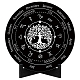 Creatcabin roue de l'année signe décor païen calendrier wicca vacances wiccan tableau pendule autel support de sorcière arbre de vie plaque gravée fournitures spirituelles en bois outils pour Halloween noir 7.9 pouce DIY-WH0433-010-1