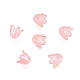 6枚花びらイミテーションゼリー アクリルビーズキャップ  ABカラーメッキ  花  ピンク  11.5x10.5x8.5mm  穴：1.4mm  約2100個/500g JACR-T002-02I-1
