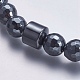 Colliers de perles de mala en hématite synthétique non magnétique NJEW-K096-09-2