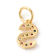 Brass Micro Pave Colorful Cubic Zirconia Charms ZIRC-F092-01-S-2