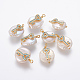 Colgantes naturales de perlas cultivadas de agua dulce PEAR-L027-13E-1