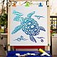 GORGECRAFT Turtle Stencils 30×30CM Ocean Animal Painting Stencil Hollow Out Template Reusable Sign Square Stencils for Painting on Wood Wall Scrapbooking Card Floor DIY Home Crafts DIY-WH0244-245-5