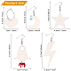 Anattasoul 5 paires 5 styles boucles d'oreilles pendantes en acrylique couleur arc-en-ciel avec épingles en fer EJEW-AN0003-62-2
