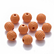 Painted Natural Wood Beehive Beads WOOD-Q040-019B-A06-1