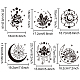 Mayjoydiy pochoirs de phase de lune modèles d'étoile de croissant de lune pochoirs 15.7 × 23.6 pouces cristal lune serpent fleur oeil champignon soleil motif de fleur de lotus pour l'artisanat meubles muraux décoration de la maison DIY-WH0427-0005-3