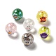 AB Color Transparent Crackle Acrylic Round Beads OACR-A013-03-1