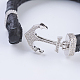 Handmade Snakeskin Leather Cord Bracelets BJEW-F301-C03-2