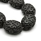 Chinoiserie Jewelry Making Cinnabar Carved Endless Knot Oval Cameo Beads Strands CARL-O004-13-2