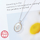Collana ovale con conchiglia bianca naturale con pendente a fiore e 925 catena in argento sterling rodiato OK6796-1-2