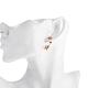 Romantique laiton fleur boucles d'oreilles pour les femmes EJEW-BB00156-02-5