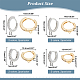 ARRICRAFT 16Pcs 8 Style Brass Micro Pave Clear Cubic Zirconia Huggie Hoop Earring Findings KK-AR0002-65-2