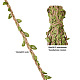 Gioielli pandahall 4 fasci 4 colori corda di canapa con foglia verde in poliestere OCOR-PJ0001-006-3