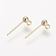 Brass Stud Earring Findings KK-T014-66G-2