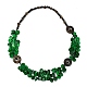 Dyed Natural Coconut Donut & Flat Round Beaded Bib Necklaces NJEW-B088-04-1