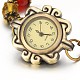 チベットスタイルの合金混合石の時計ブレスレット  アイアンチェーンと亜鉛合金カニカン付き  アンティークブロンズ  180mm BJEW-JB01754-3