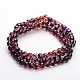 Two Tone Spray Painted Transparent Glass Bead Strands X-DGLA-R027-8mm-04-2