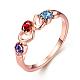 Laiton exquis coloré TCHEQUE anneaux strass doigt pour les femmes RJEW-BB02115-8-1