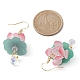Boucles d'oreilles pendantes en plastique lotus 3d EJEW-JE05525-01-2