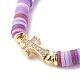 Bracelet extensible en perles heishi en pâte polymère pour femme BJEW-JB07207-5