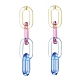 2 paio di orecchini a bottone pendenti con nappa a catena acrilica color caramella a 2 colori per le donne EJEW-JE04769-7