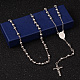 Collares de cuentas de rosario de 201 acero inoxidable X-NJEW-L427-22P-1