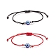 Ensemble de bracelets de perles tressées en résine mauvais œil 2 pièces 2 couleurs BJEW-JB08496-1