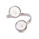 201 Stainless Steel Open Cuff Ring Findings X-STAS-E124-01P-2