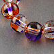 Two Tone Spray Painted Transparent Glass Bead Strands DGLA-R027-10mm-04-1