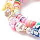 Ensemble de bracelets extensibles en perles heishi en argile polymère faits à la main BJEW-JB07329-7