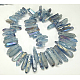 Electroplate pepitas de cristal de cuarzo hebras de abalorios naturales G-O065-03C-2