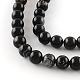 Natural Black Agate Round Bead Strands X-G-R342-6mm-01-2
