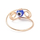 Juego de anillos de dedo con cuentas trenzadas de mal de ojo de murano de 7 colores RJEW-JR00525-5