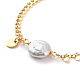 Pulseras de eslabones de perlas keshi de perlas barrocas naturales X-BJEW-JB05803-01-2