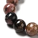 Natürlicher runder Perlenstrang aus Rhodonit G-E583-01B-3
