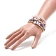 5 pièces 5 style naturel mixte pierres précieuses puces et perle naturelle et laiton coeur perlé bracelets extensibles ensemble BJEW-JB08988-5