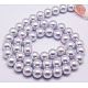 Fili di perle rotonde di perle di vetro tinto ecologico X-HY-A002-8mm-RB004-1