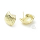 Alloy Curved Rectangle Stud Earrings with 925 Sterling Silver Pins for Women EJEW-G310-07G-2