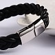 Trendy Leather Braided Cord Bracelets BJEW-P128-04A-2